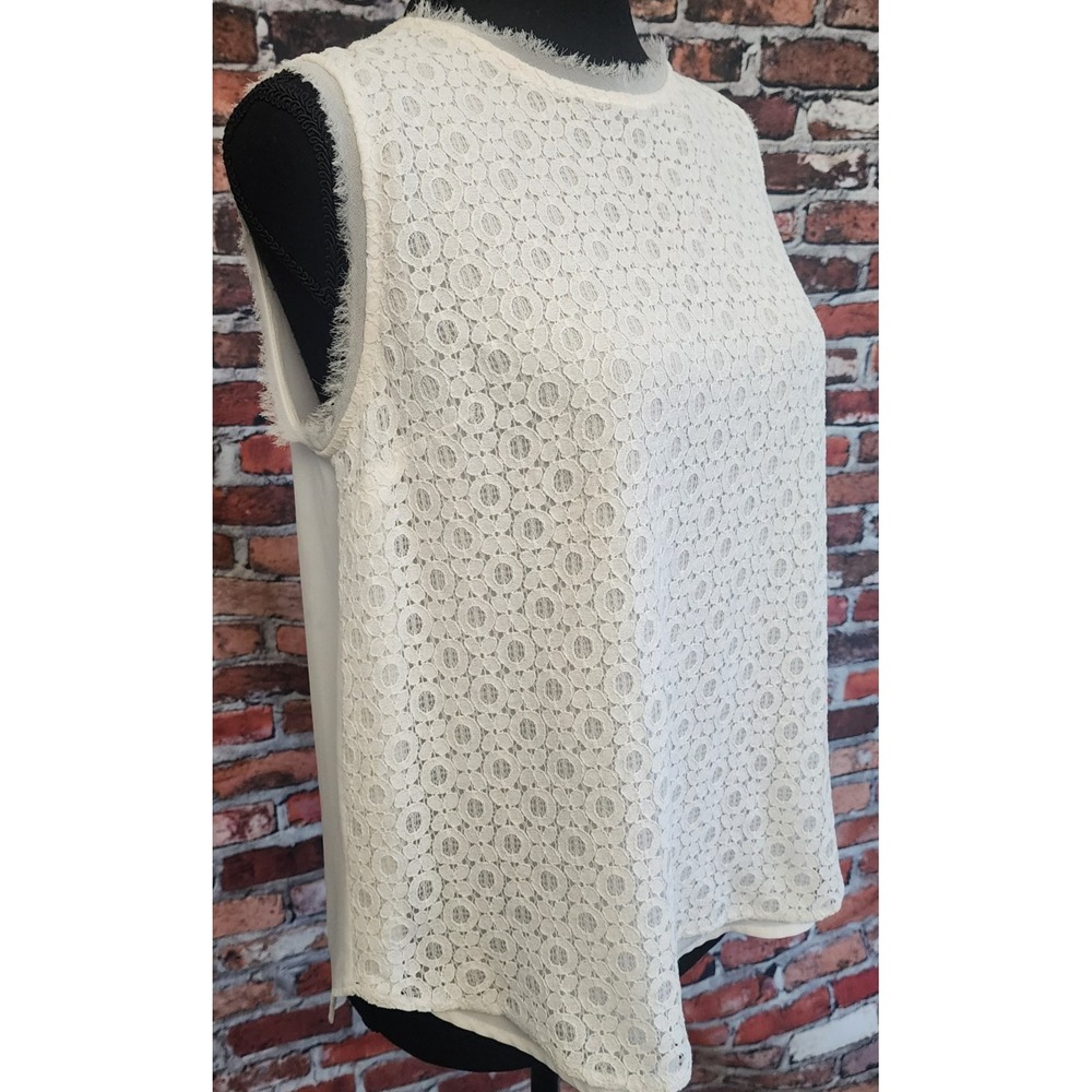 Mossimo‎ Lace Tank Top Women's M Sheer Cottagecore Bride Coquette Boho Peasant